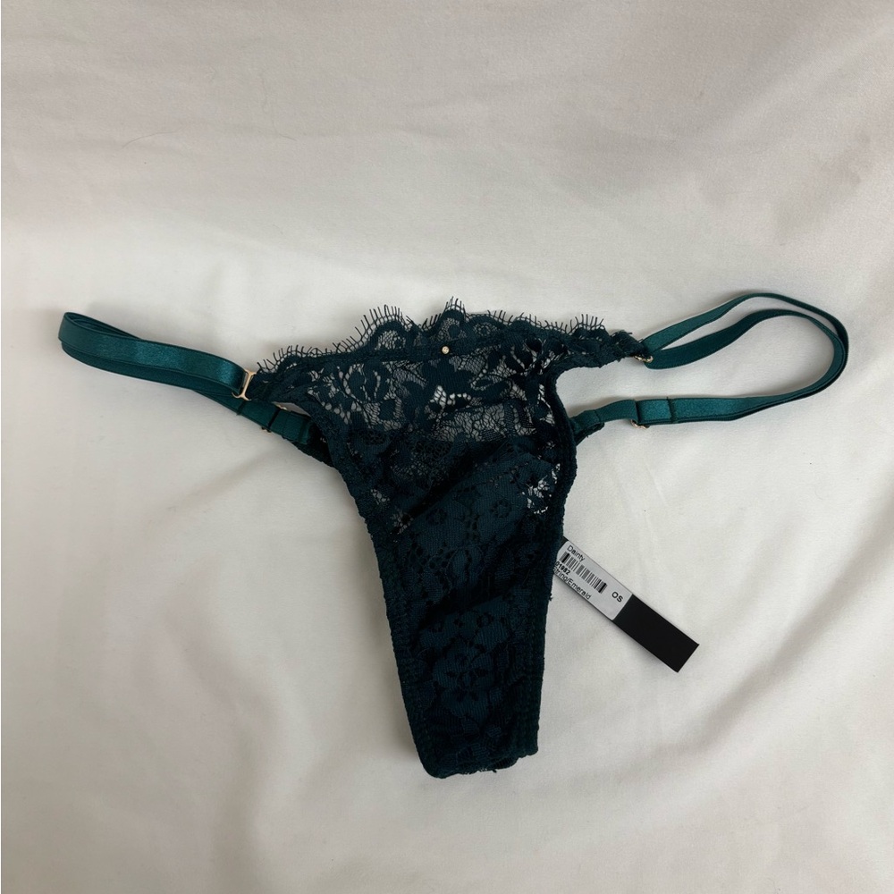 Gooseberry intimates thong lace one size small-xl emerald and grey new - Picture 7 of 13
